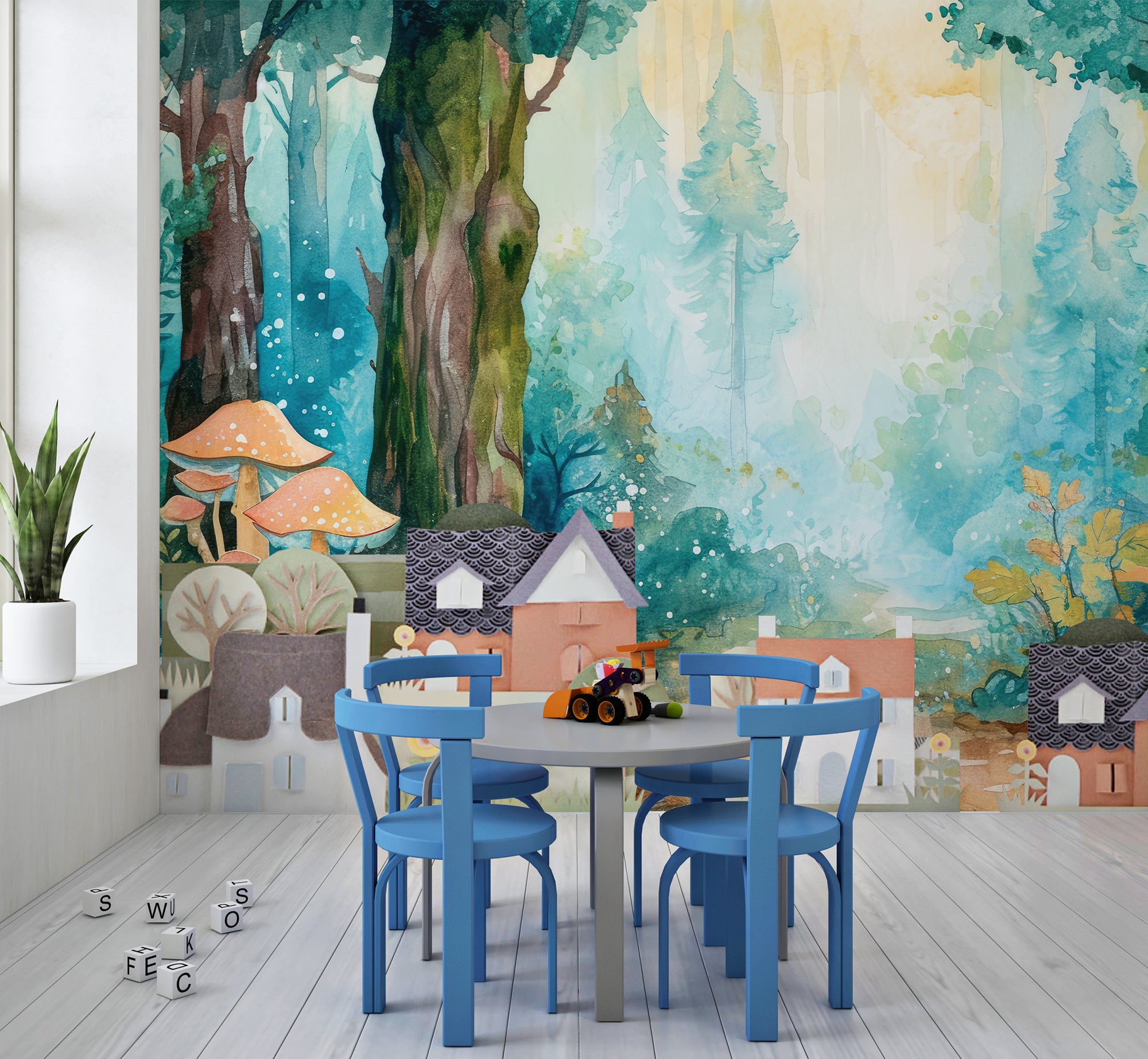 Enchanted Forest - Magical panoramic wallpaper for children's living spaces