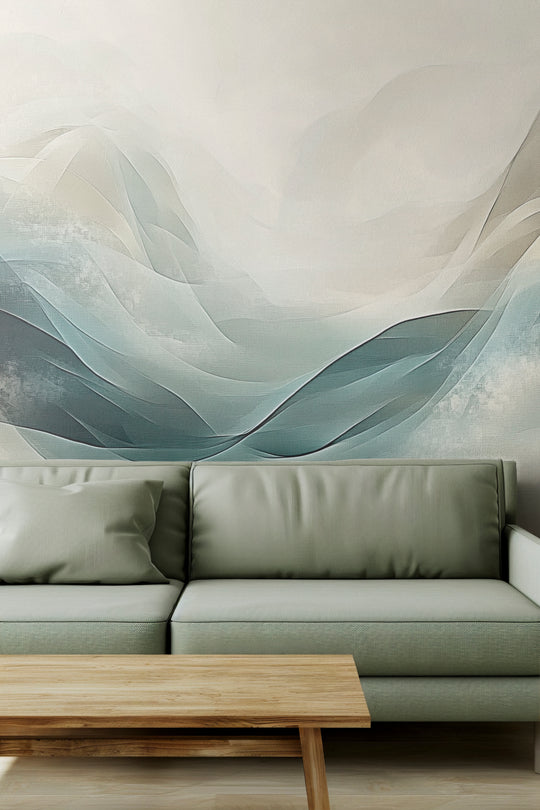 Ocean Abstraction: Watercolor Waves Wallpaper