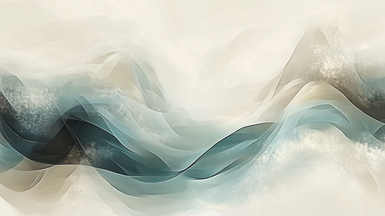 Abstraction Océane : Papier Peint Vagues en Aquarelle