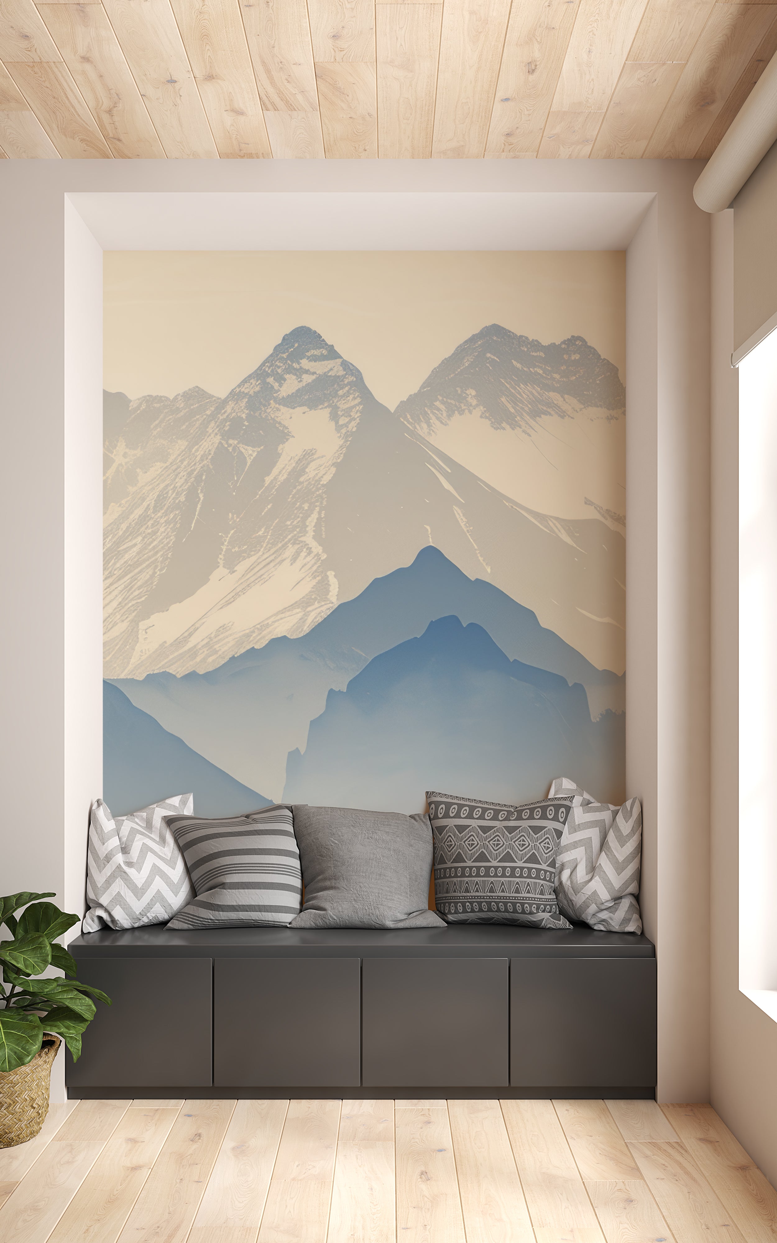 Erhabene Alpen: Panoramatapete von Berggipfeln
