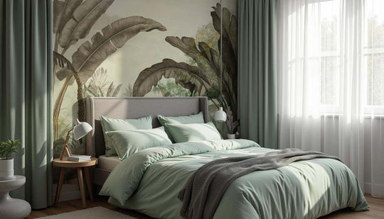 Atmosphère exotique – Feuillage tropical en nuances douces