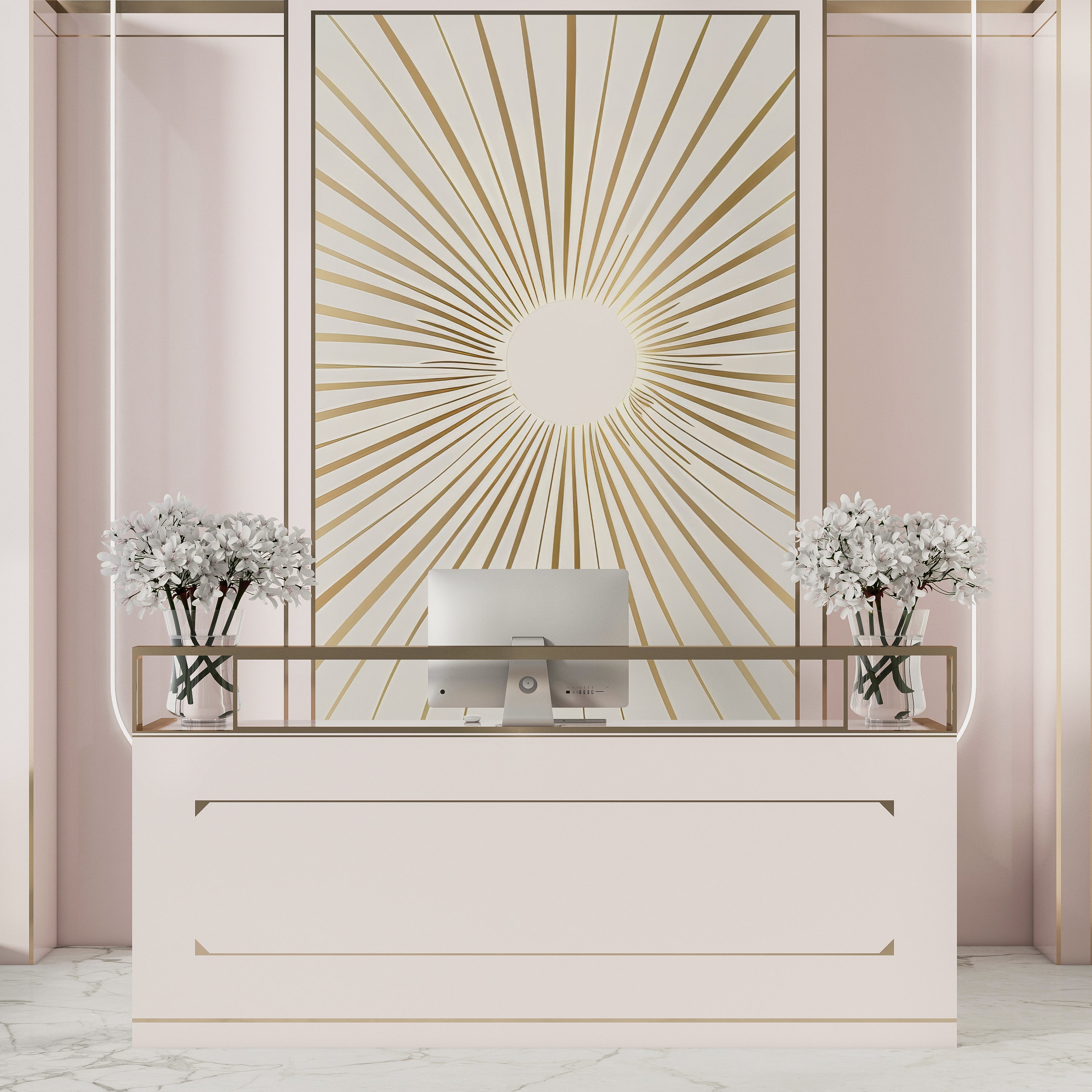 Aura Dorée: Luxurious Panoramic Sun Wallpaper