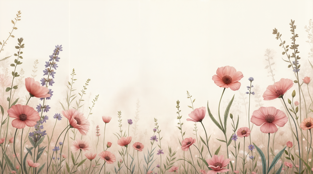 Balade botanique : un jardin fleuri en papier peint