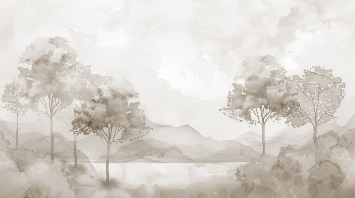 Charme pastel beige - papier peint panoramique, motif à plat