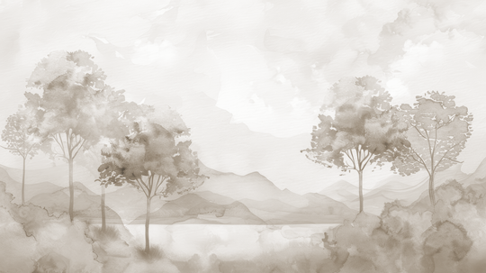 Charme pastel beige - papier peint panoramique, motif à plat