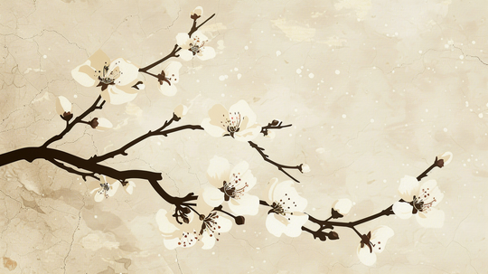 Spring Charm: Plum Blossom Silhouette