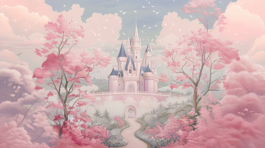 Château de Conte de Fée - papier peint panoramique, motif à plat