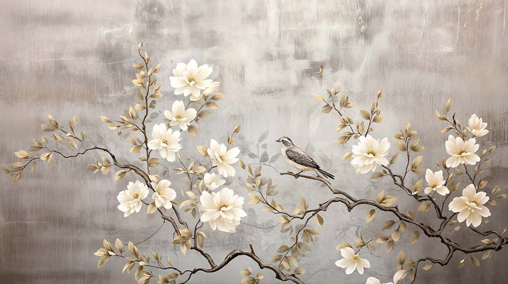 Chinoiserie - Branche Fleurie et son Oiseau
