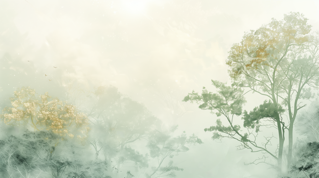 Chuchotements des Arbres - papier peint panoramique, motif à plat