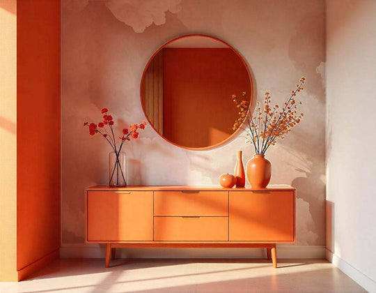 Ciel de Douceur Abricot - Papier Peint Panoramique pour une Ambiance Sereine