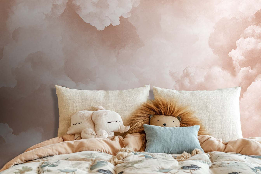 Ciel de Douceur Abricot - Papier Peint Panoramique pour une Ambiance Sereine