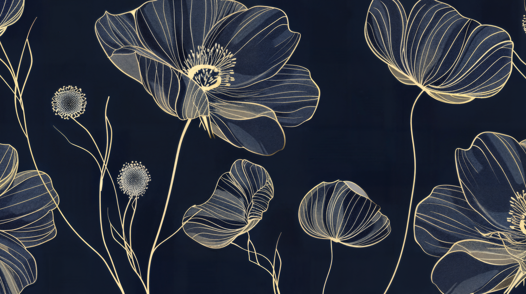 Cosmos Épanouis - papier peint panoramique, motif à plat
