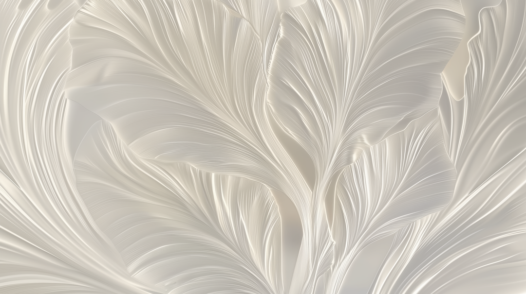 Crème de Feuillage - papier peint panoramique, motif à plat