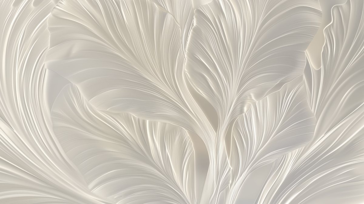 Crème de Feuillage - papier peint panoramique, motif à plat