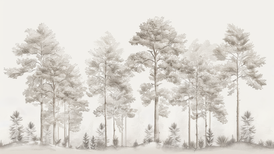 Douceurs des bois - papier peint panoramique, motif à plat
