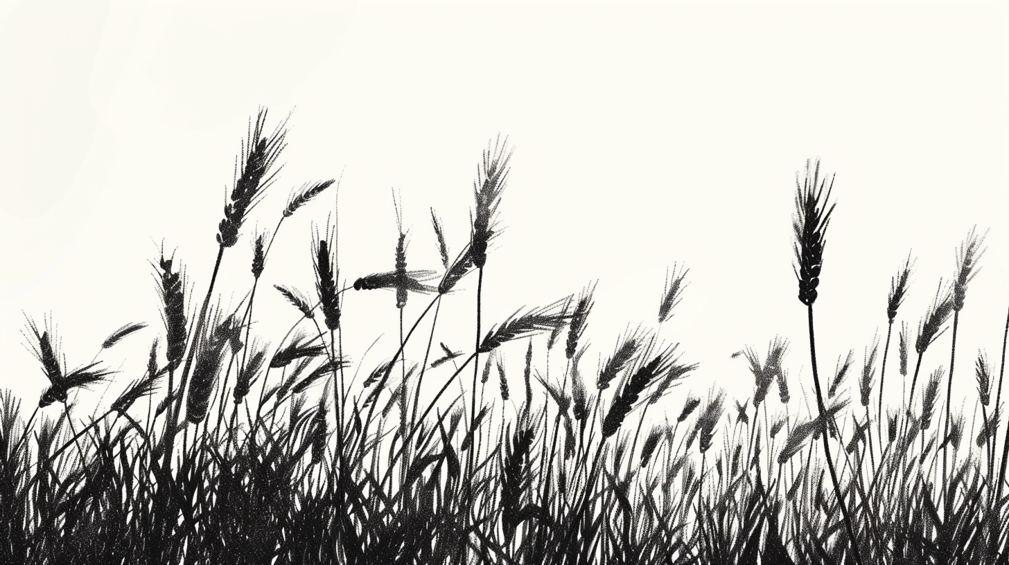 Echoes of the wind in the ears of corn - monochrome wallpaper