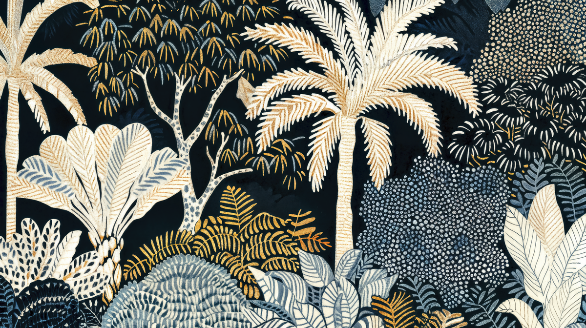 Éclat Tropical – Luxuriance Murale en Grand Format - papier peint panoramique, motif à plat