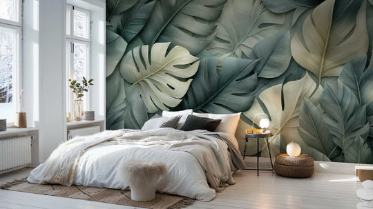 Éclats de Vert Sauge – Papier peint feuillage chic et minimaliste