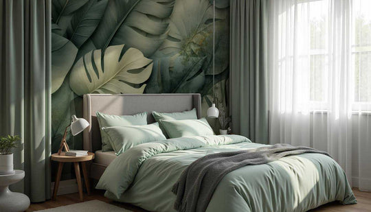 Éclats de Vert Sauge – Papier peint feuillage chic et minimaliste