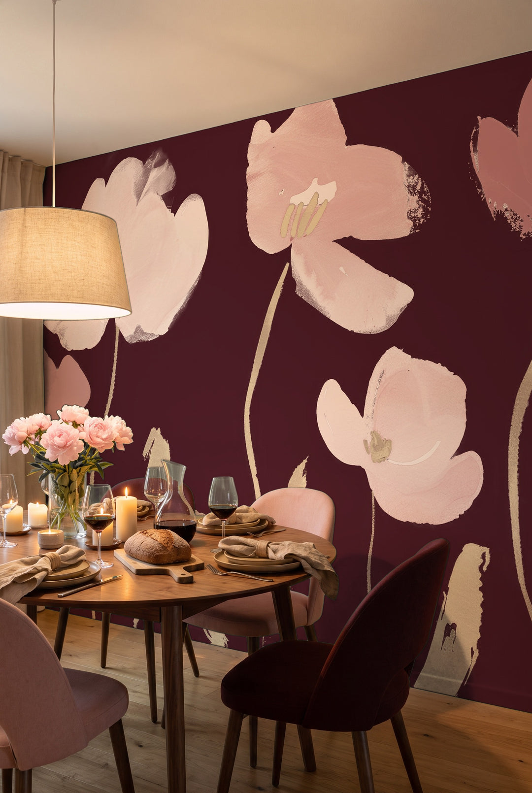 Graphical Bloom in Burgundy
