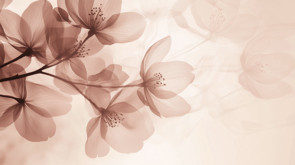 Éclosion Poudrée - Papier Peint Panoramique Floral Doux et Élégant
