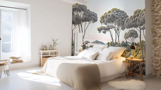 Entre pins et mer – Papier peint forêt méditerranéenne