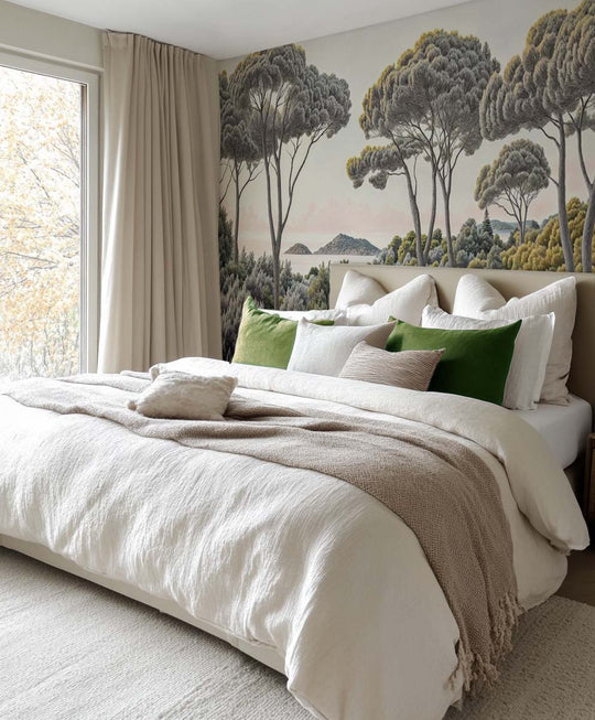 Entre pins et mer – Papier peint forêt méditerranéenne