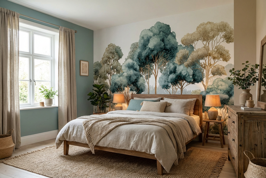 Évasion Boisée Vert Sauge – Papier peint panoramique forêt