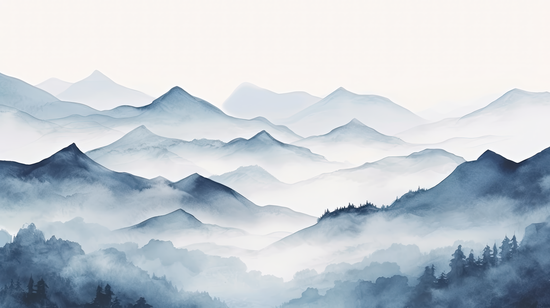 Evasion Montagne - papier peint panoramique, motif à plat