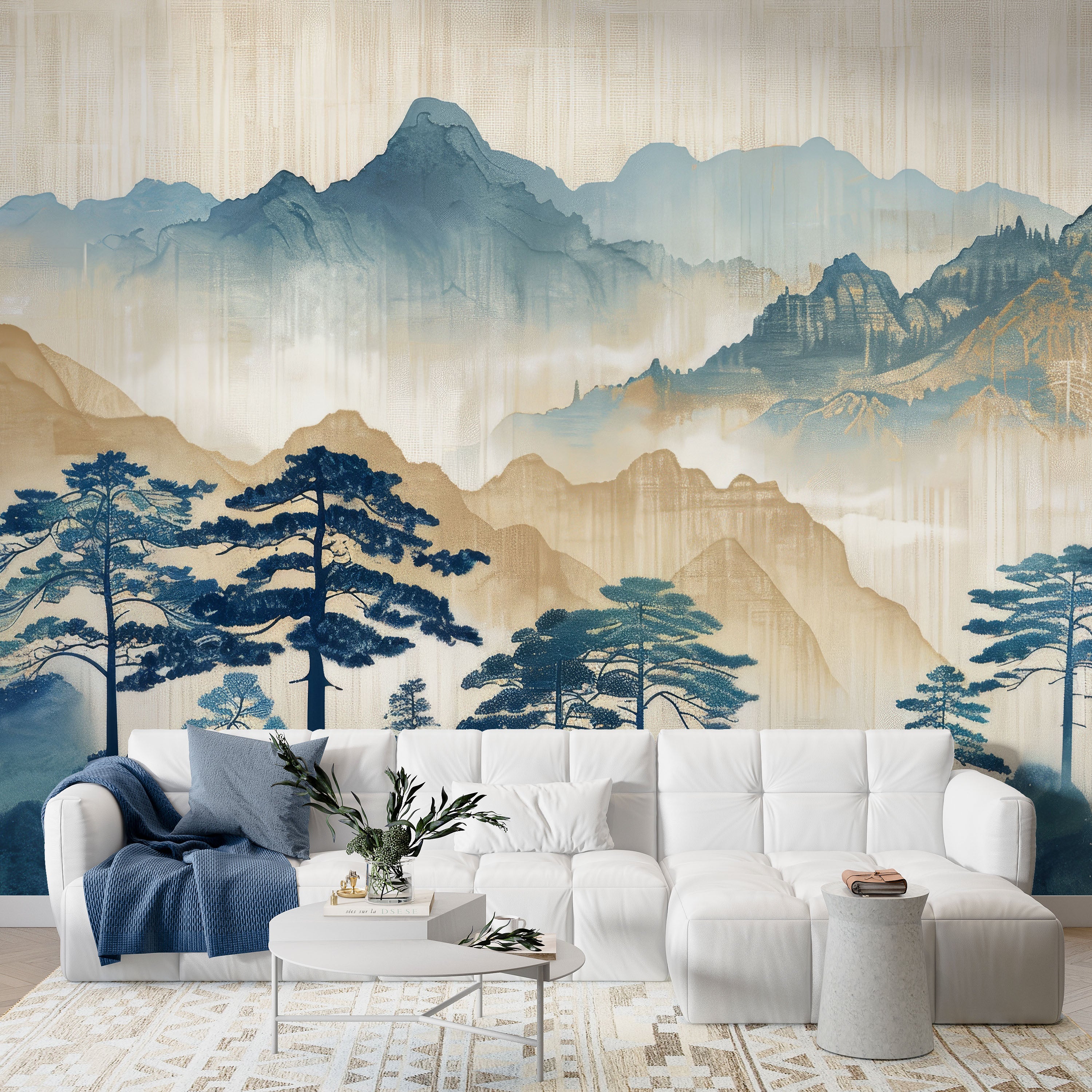 Asian escape: Silhouettes of Mountains and Forest