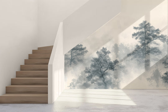 Évasion Forestière : Papier Peint panoramique Forêt dans la Brume