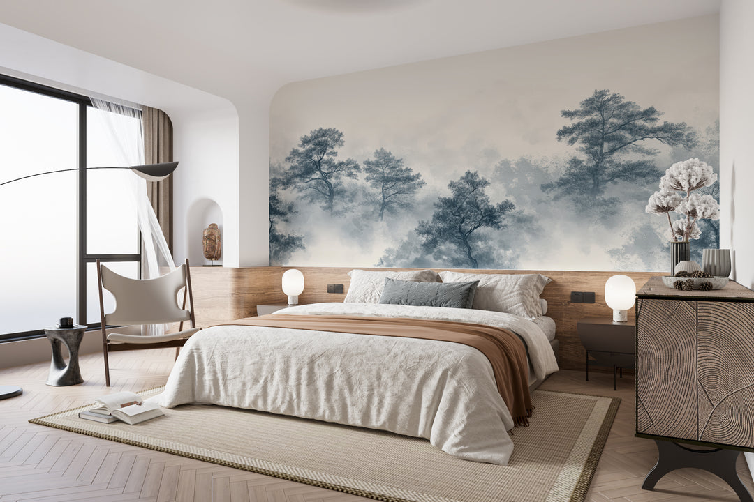 Évasion Forestière : Papier Peint panoramique Forêt dans la Brume