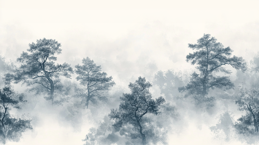 Évasion Forestière : Papier Peint panoramique Forêt dans la Brume