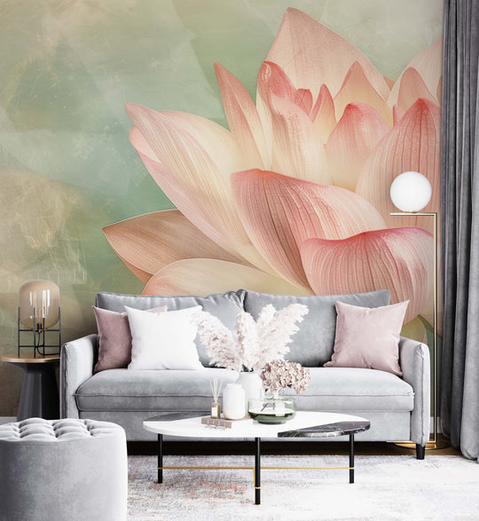 Éveil du Lotus – Papier Peint Panoramique Poétique et Apaisant