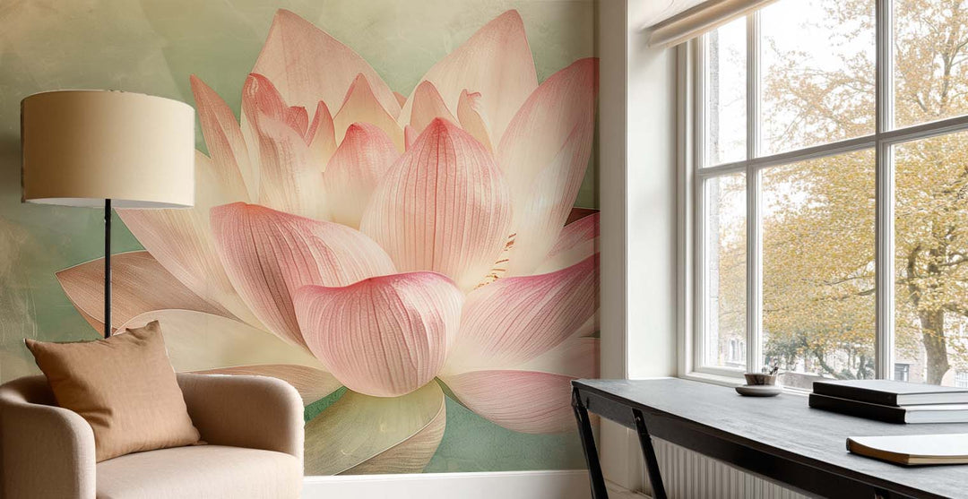 Éveil du Lotus – Papier Peint Panoramique Poétique et Apaisant