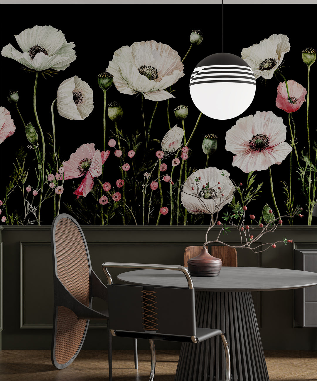 Floral Awakening: White and Pink Poppies in Contrast