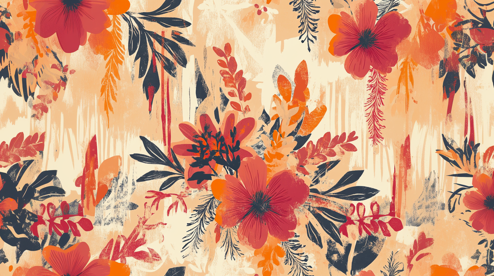 Explosion Florale - Motifs Bohèmes en Teintes Épicées