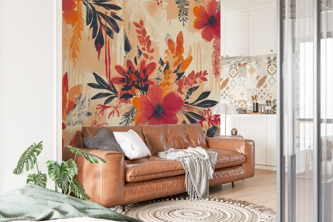 Explosion Florale - Motifs Bohèmes en Teintes Épicées