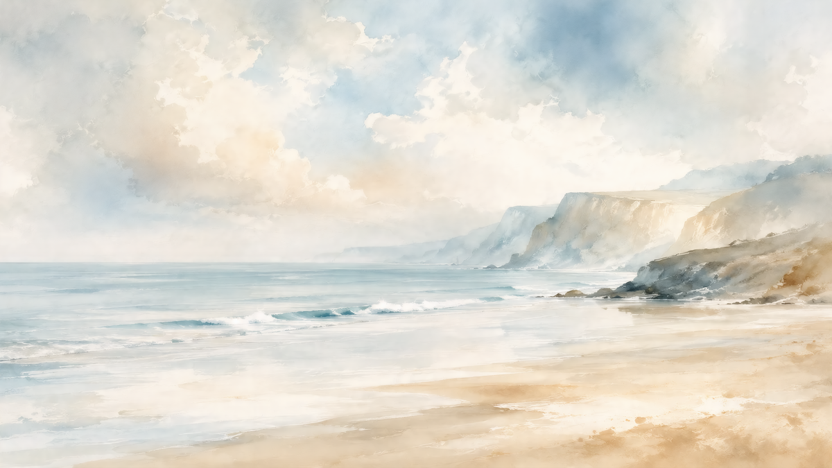 Falaises en lumière - papier peint panoramique, motif à plat