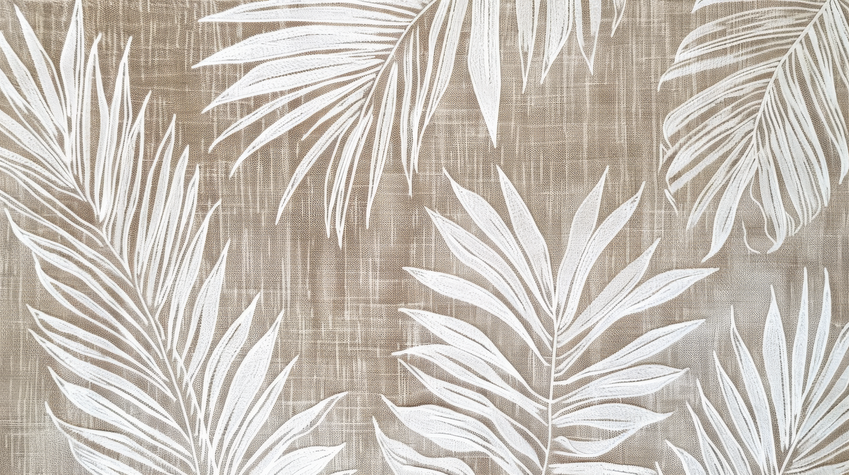 Feuilles Intemporelles - papier peint panoramique, motif à plat