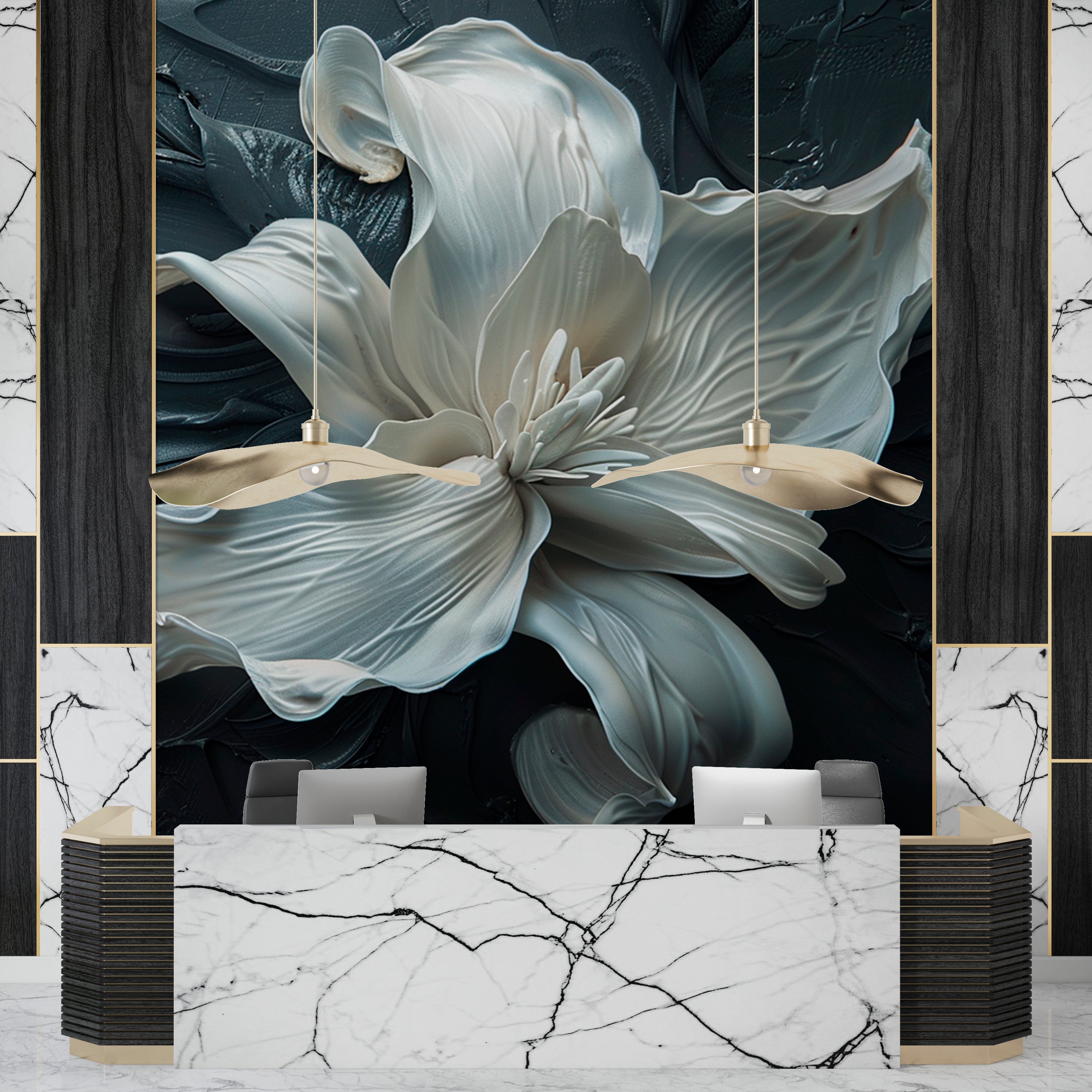 Sublime Flower: Harmony of White and Black