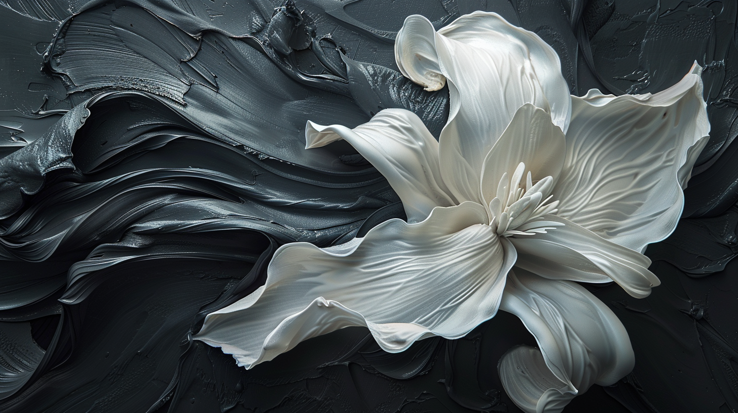 Erhabene Blume: Harmonie von Weiß und Schwarz