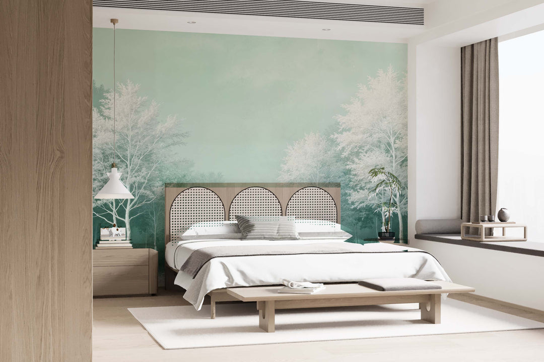 Forêt d’émeraude – Papier peint panoramique en mur naturel