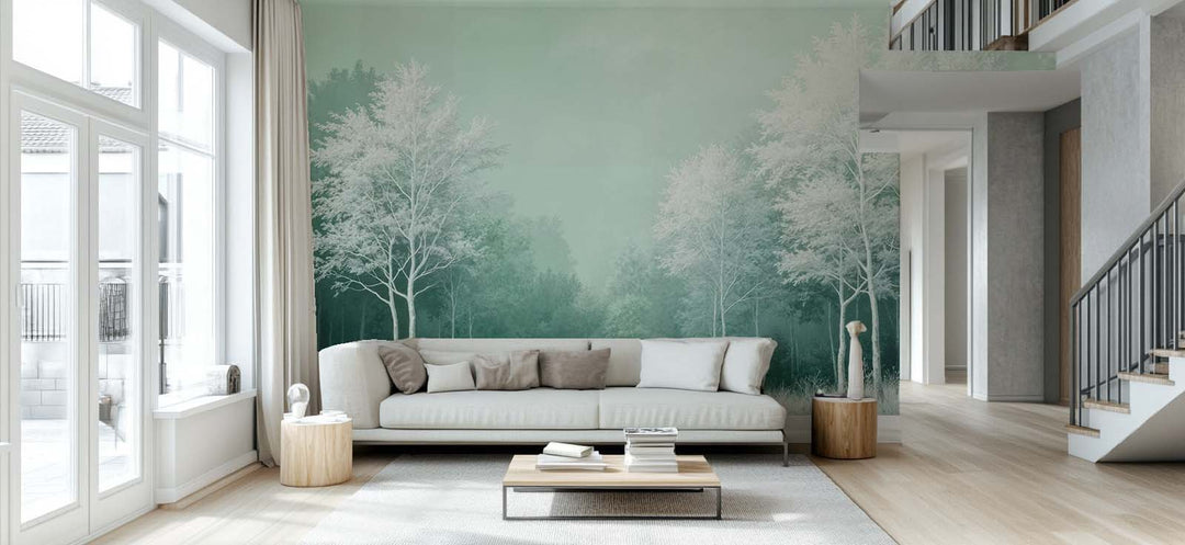 Forêt d’émeraude – Papier peint panoramique en mur naturel