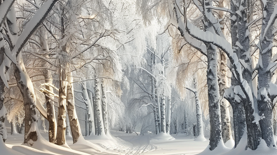 Forêt Givrée – Papier Peint Panoramique Évoquant la Beauté Hivernale