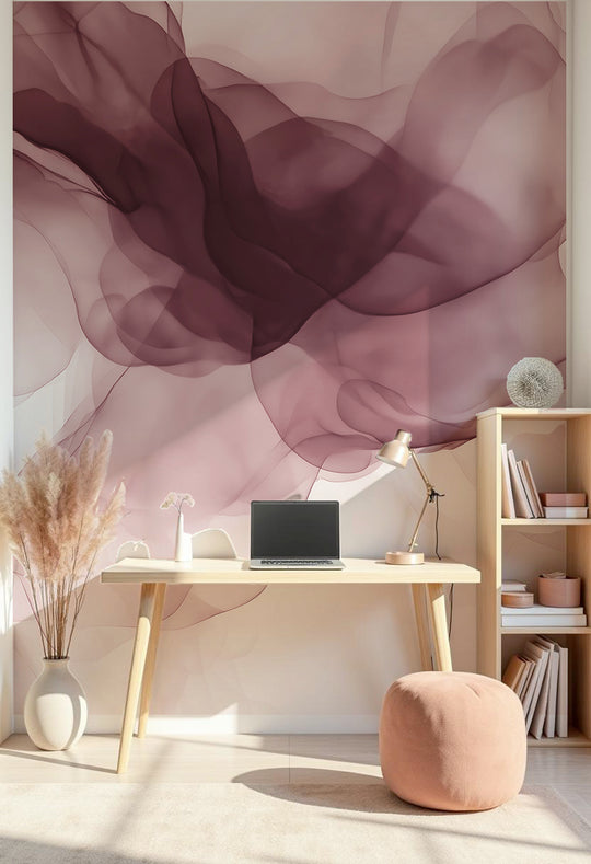 Papier peint panoramique abstrait vieux rose dans un bureau