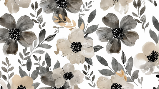 Infusion Florale: Nuances de Gris et Beige sur les Murs