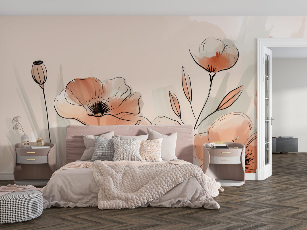 Poppy Garden – Panoramic in Pastel Tones