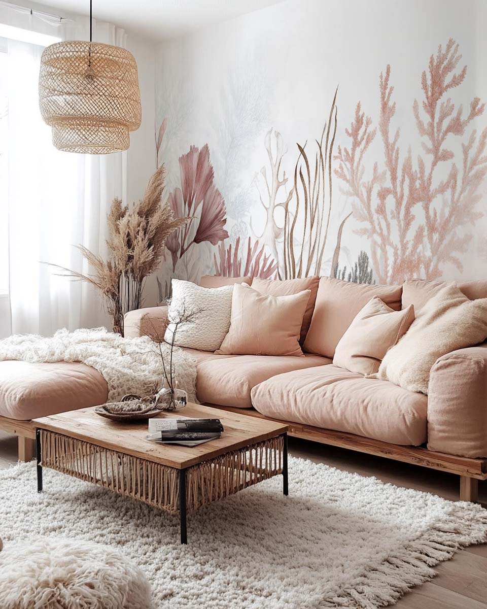 Jardin de corail – Papier peint végétal aquatique