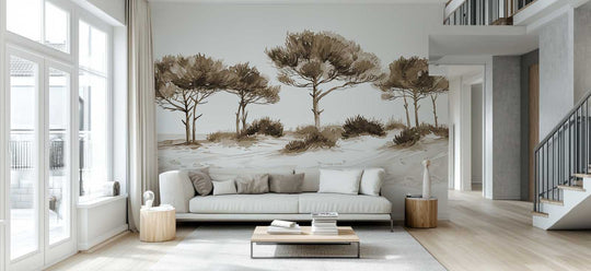 Les Pins de la Plage : Évasion Naturelle  Couleur Sépia